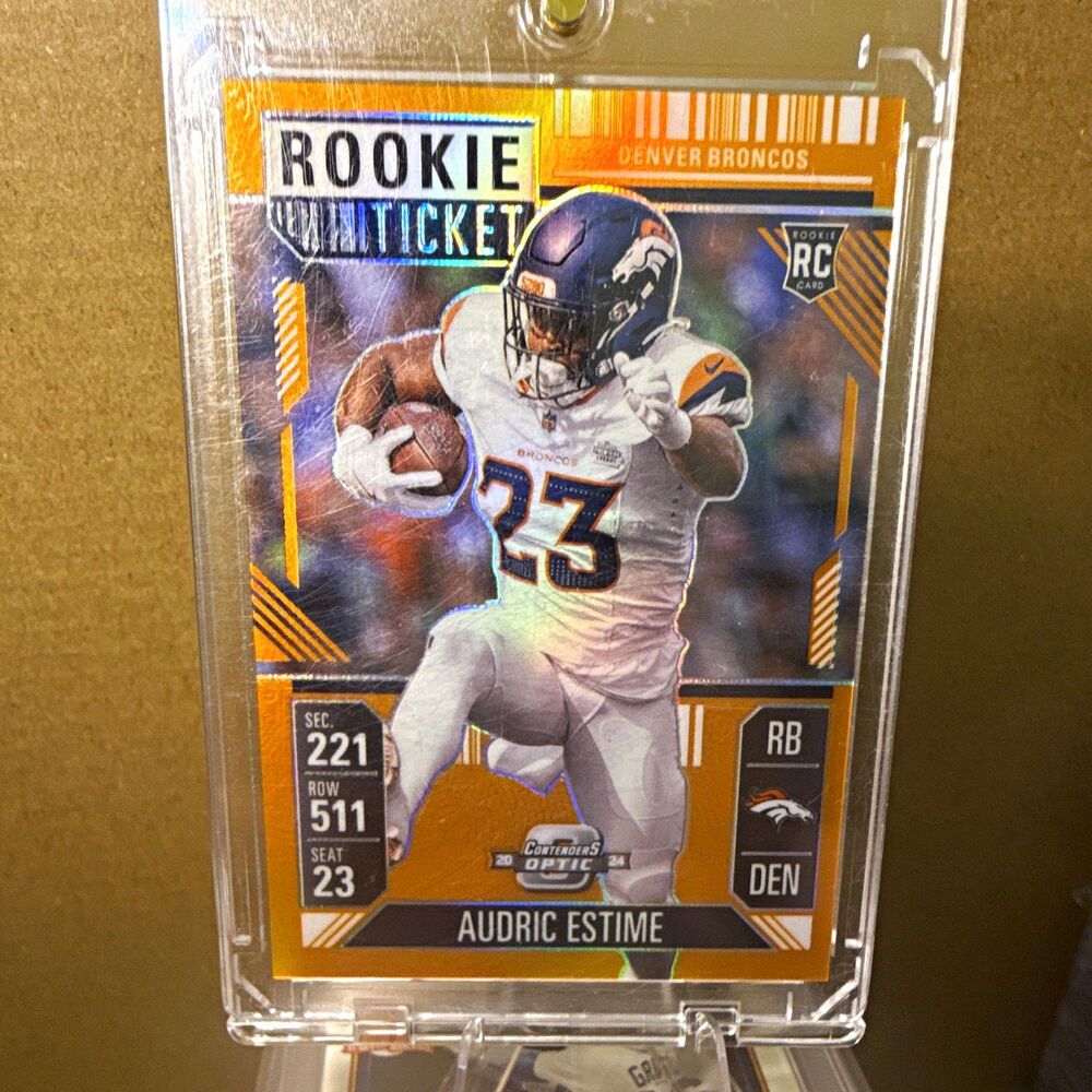 2024 Panini Contenders Optic Audric Estime RC Rookie Ticket Orange Prizm /75